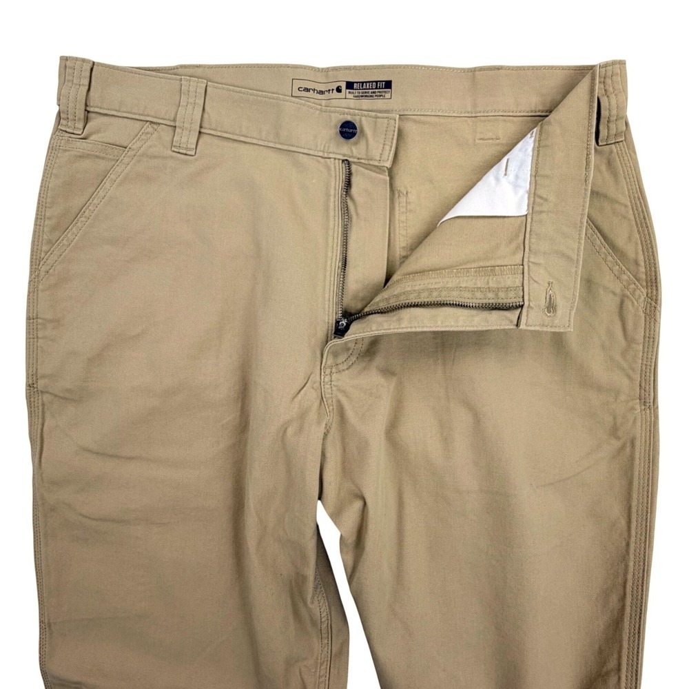 Carhartt Rugged Flex Relaxed Fit Canvas Work Pants Men 38x34 BN2291-M Tan NWT‎ - Picture 8 of 15